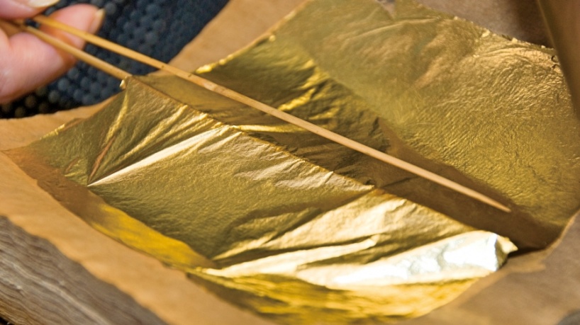 Японская техника изготовления тончайшей золотой фольги
