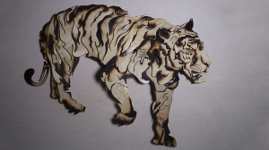 Скульптура тигра из обрезков фанеры своими руками [чертежи прилагаются]