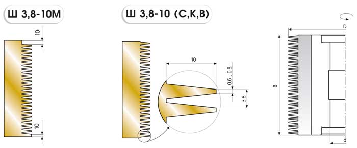 Ш 3.8-10 фрезы для сращивания с механическим креплением режущих пластин