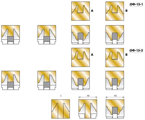 ОФ-15-1(2) комплект фрез для изготовления дверной обвязки