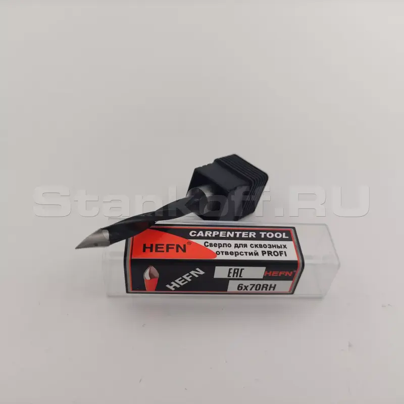 Сверло для сквозных отверстий для присадочного станка PROFI HEFN правое D6x70 S10 RH