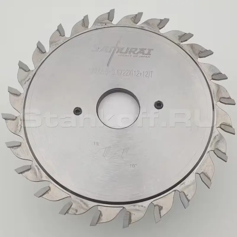 Пильный диск подрезной составной 120×2.8-3.6×22 Z12+12T ST2 RED SAMURAI