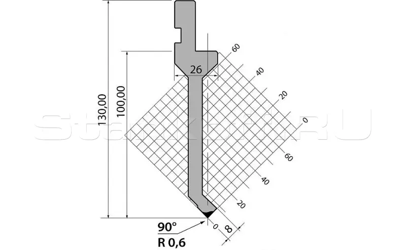 Пуансон R1 классический P.130.90.R06.415