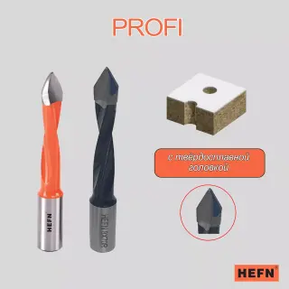 Сверло для сквозных отверстий для присадочного станка PROFI HEFN правое D10x70 S10 RH — фото 1