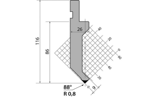 Пуансон для листогибочных прессов P.116.88.R08.795s