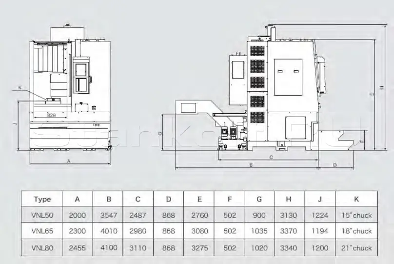 Вертикально-токарный станок с ЧПУ KVT80SA