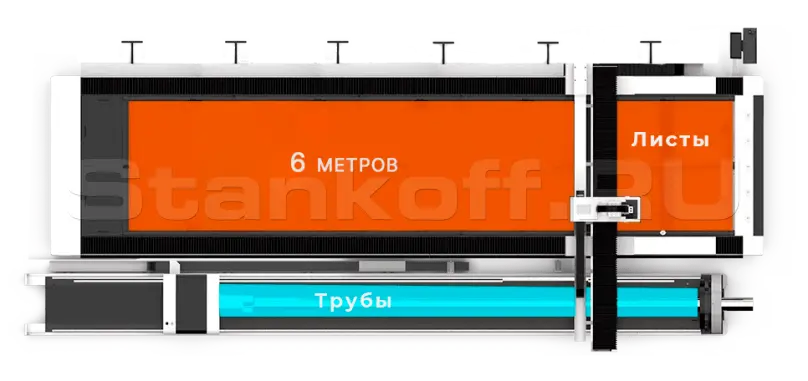Оптоволоконный лазер для резки листового металла и труб XTC-1560WT/12000 Raycus