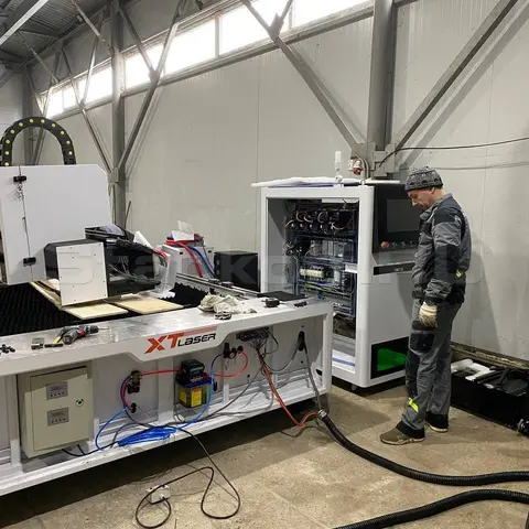 Пусконаладка оптоволоконного лазера для листов и труб XTC-HET 6015/1500 Raycus