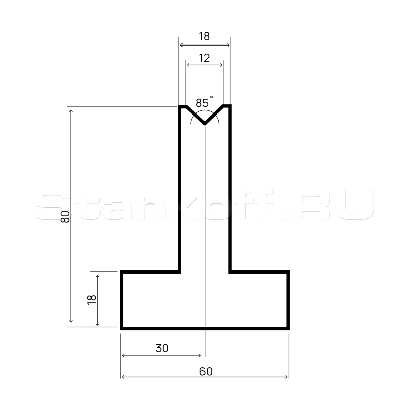 Цельная матрица для гибки KRS 80.85.18