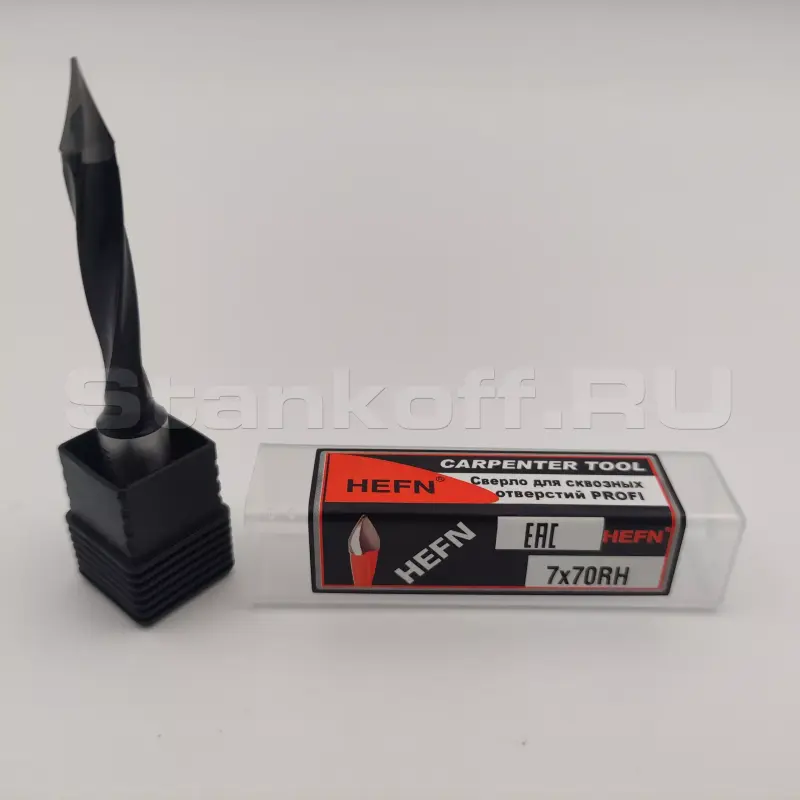 Сверло для сквозных отверстий для присадочного станка PROFI HEFN правое D7x70 S10 RH