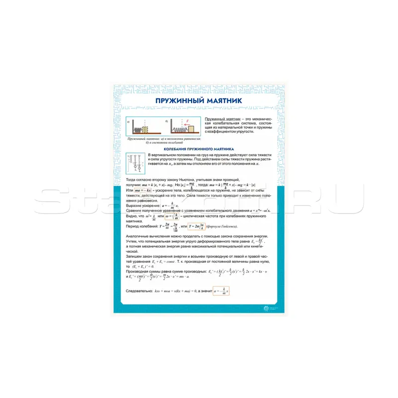 Информационный стенд «Пружинный маятник» ST0104