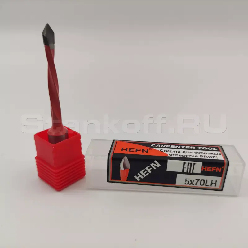 Сверло для сквозных отверстий для присадочного станка PROFI HEFN левое D5x70 S10 LH