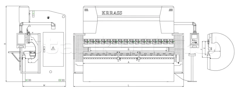 Электрический листогибочный пресс KRRASS EPP 100/3200 4 axis