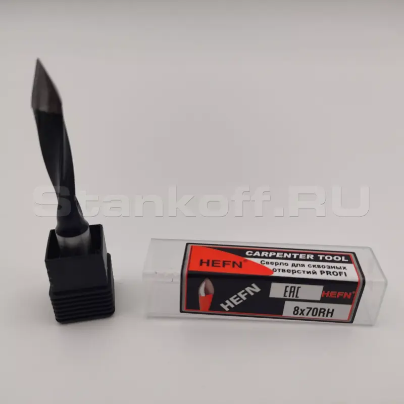 Сверло для сквозных отверстий для присадочного станка PROFI HEFN правое D8x70 S10 RH
