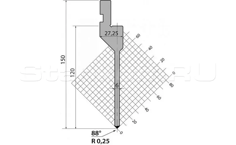 Пуансон прямого типа P.150.88.R025.795s