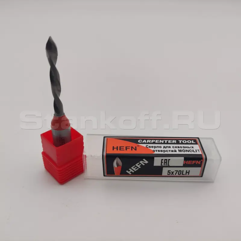 Сверло для сквозных отверстий для присадочного станка MONOLIT HEFN левое D5x70 S10 LH