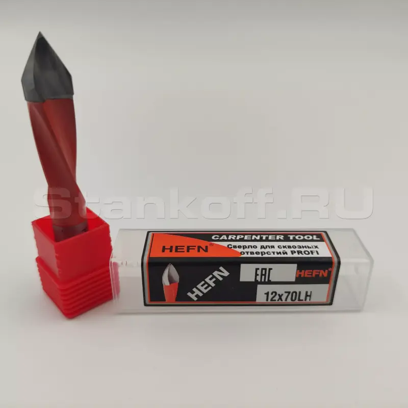 Сверло для сквозных отверстий для присадочного станка PROFI HEFN левое D12x70 S10 LH