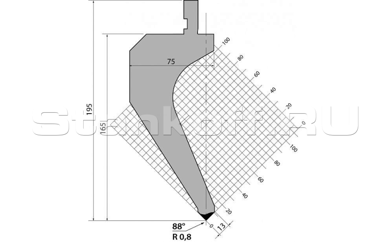 Пуансон R1 классический P.195.88.R08.835