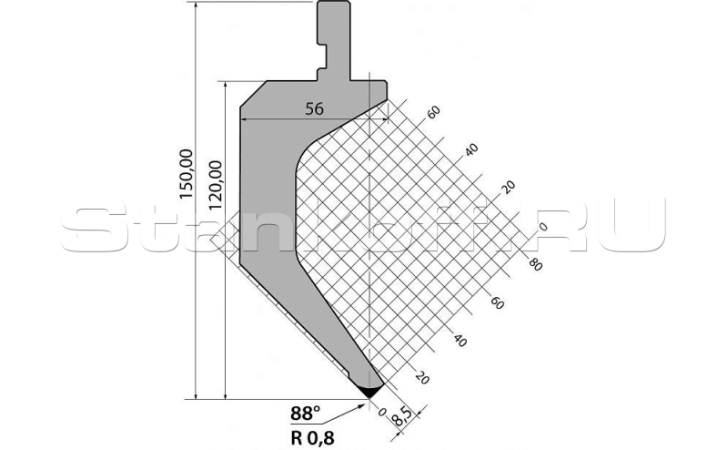 Пуансон R1 классический P.150.88.R08.835