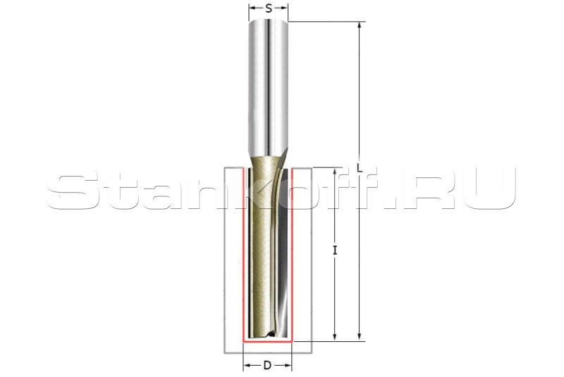 Фреза пазовая с врезным зубом Z2+1 D=22x30x62 S=8 ARDEN 105873