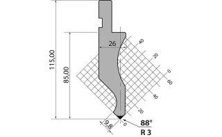 Пуансон для листогибочных прессов D.116.88.R3.835