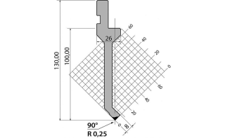 Пуансон R1 классический P.130.90.R025.795s