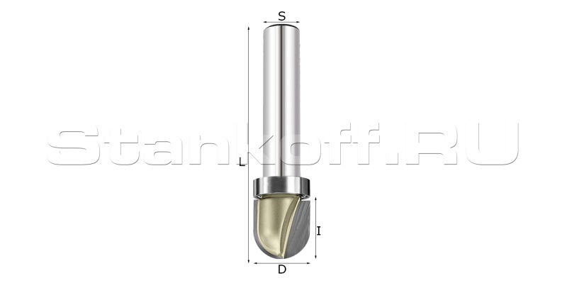 Фреза пальчиковая с верхн. подшипником R=8 D=16x50 S=8 ARDEN 219838