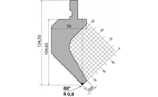 Пуансон для листогибочных прессов P.135.88.R08.805s