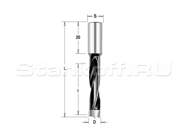 Сверло Delta-Tools присадочное глухое 4,5x10x70 mm Правое