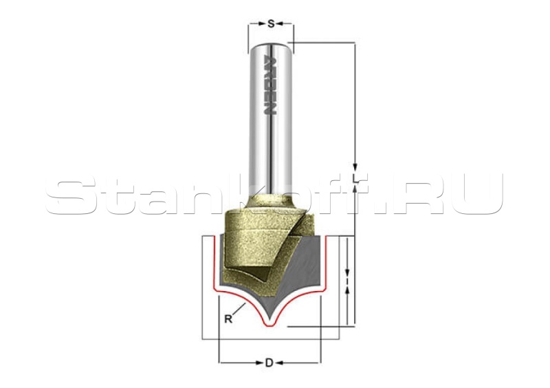 Фреза скругление R=7.96 D=15.9x11.3 S=6.35 ARDEN A0405094