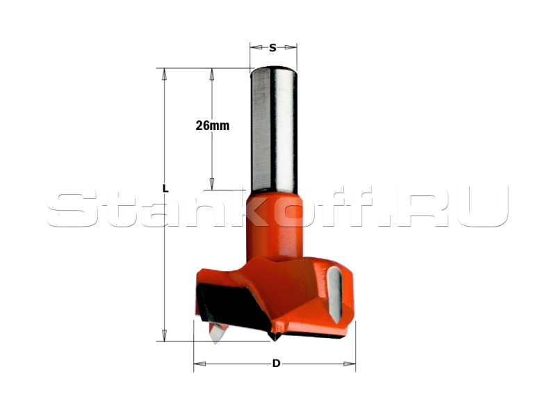 Сверло Delta-Tools присадочное чашечное 15x10x70 mm Левое