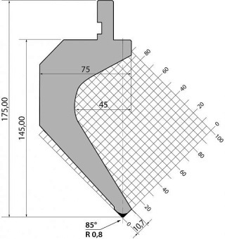 Пуансон для листогибочных прессов TOP.175.85.R08.500s