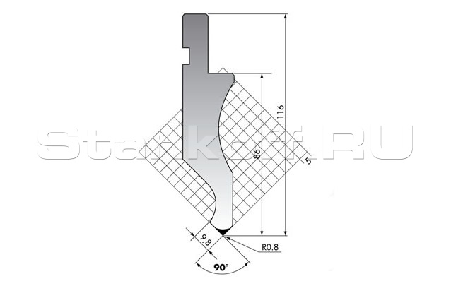 Пуансон для листогиба DK.116-90-R08/F/R