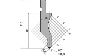 Пуансон для листогиба DK.116.90.R08.805s