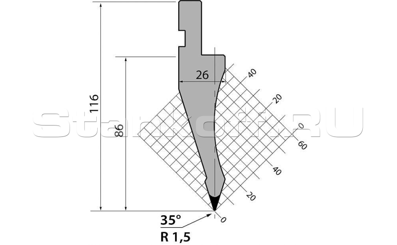 Пуансон R1 классический P.116.35.R15.805s