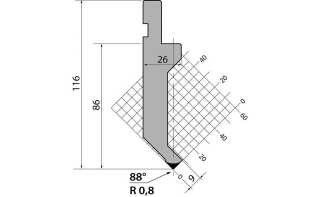 Пуансон для листогибочных прессов P.116.88.R08.835