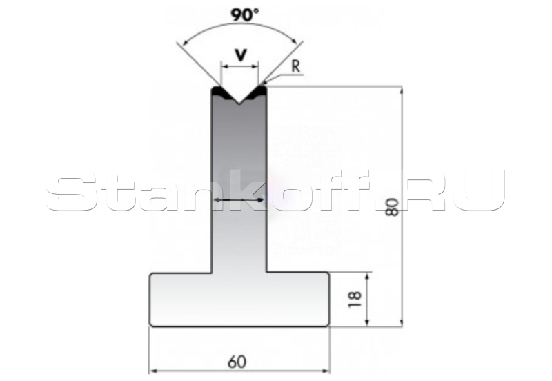 Матрица T-образная T80-10-90/C