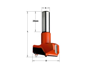 Сверло Delta-Tools присадочное чашечное 26x10x70 mm Левое