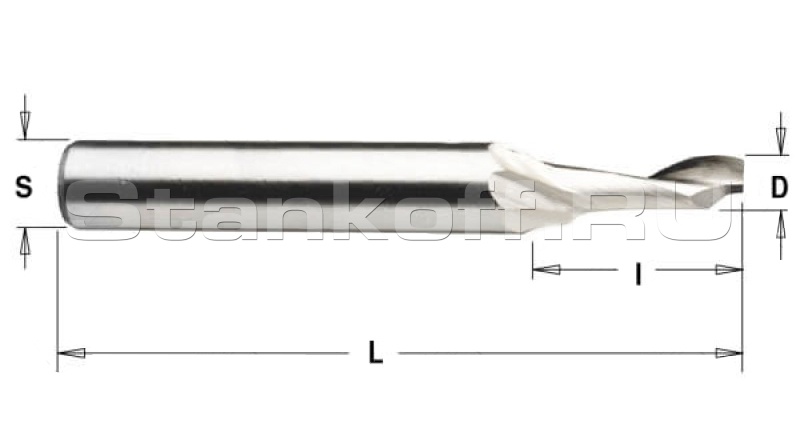 Спиральная фреза Z1 по алюминию HSSL1LX8630 (6x30x8x100)