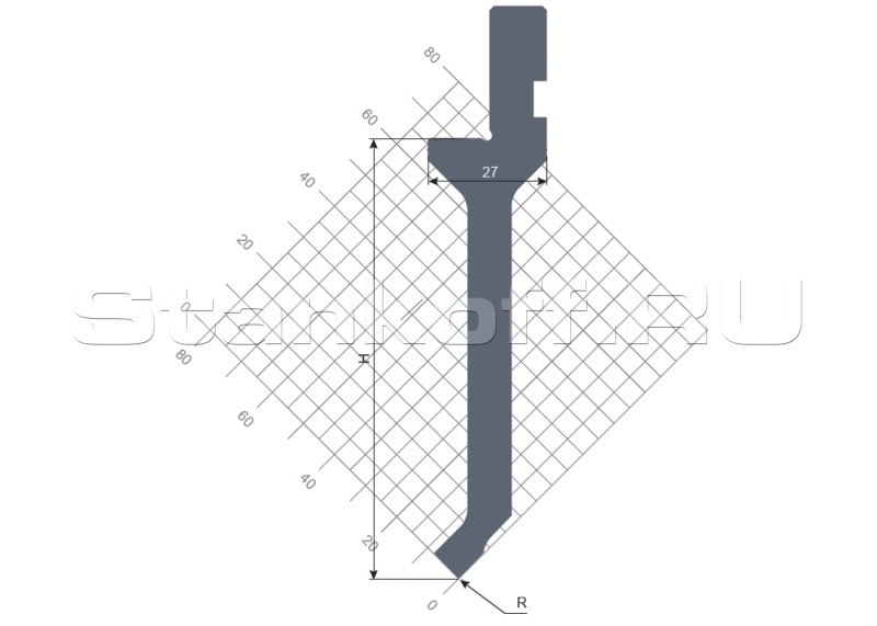 Гибочный пуансон STP 202 85 R0.6 835