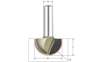 Фреза пазовая полукруг (чаша) Z=2 R=10 D=20x16x48 S=8 ARDEN 203828