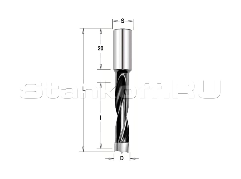 Сверло Delta-Tools присадочное глухое 5x10x57,5 mm Правое