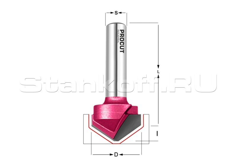 Фреза пазова для Alucobond D=12.7x12.7x46 S=8 PROCUT 200821AP