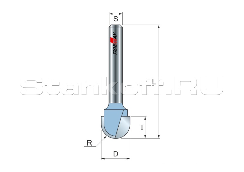 Фреза галтельная R=12,7 D=25,4x15 S=8 TIDEWAY LC05021608