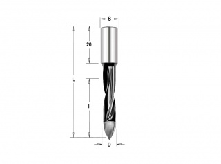 Сверло Delta-Tools присадочное сквозное 5x10x57,5 mm Правое