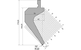 Пуансон для листогибочных прессов TOP.175.75.R2.495s