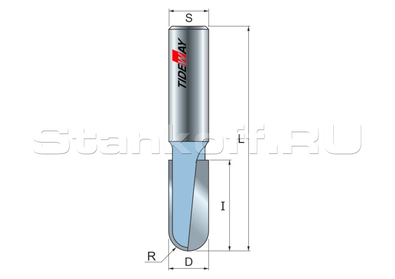 Фреза круглый нос R=12,7 D=25,4x22,5 S=12 TIDEWAY LC05041608