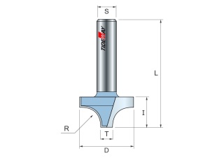 Фреза кромочная R=9,52 D=19,05x11,8 S=8 TIDEWAY LC04011208