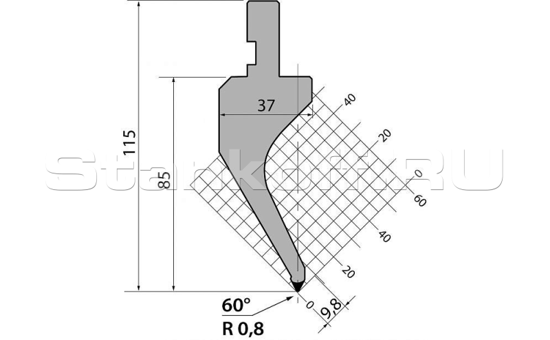 Пуансон R1 классический P.115.60.R08.415