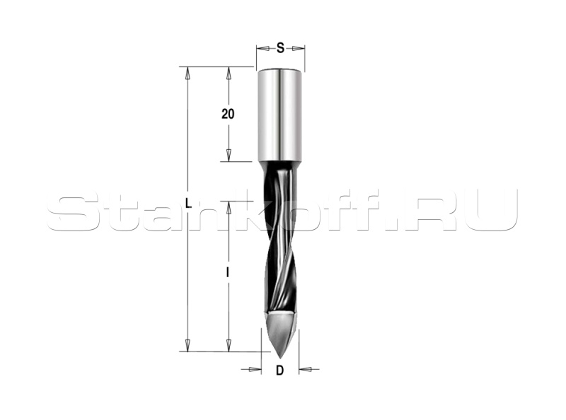 Сверло Delta-Tools присадочное сквозное 6x10x70 mm Правое